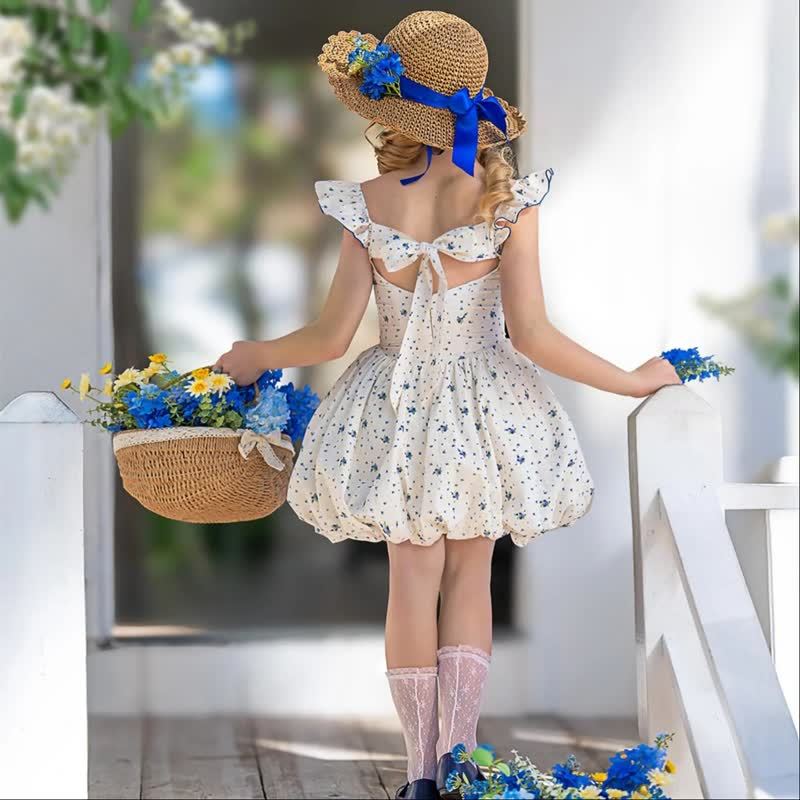 Chemical Fiber Blend Lace-up Cap Sleeve Short Dresses - image 2