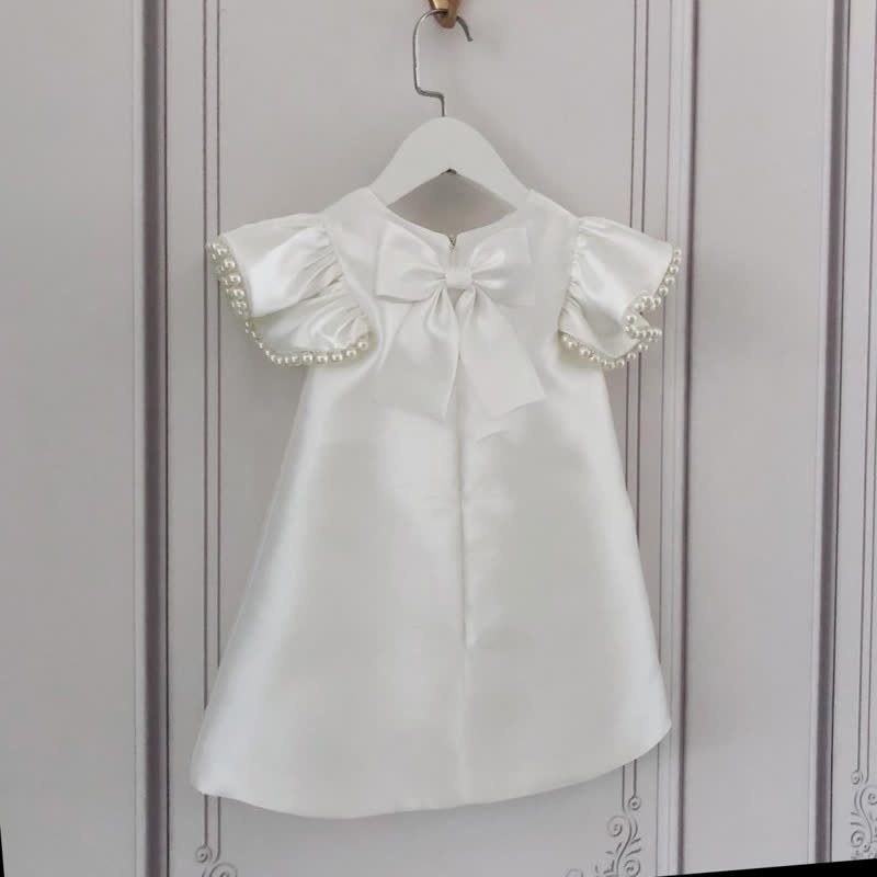 Satin Pearl Cap Sleeve Midi Dresses - image 6