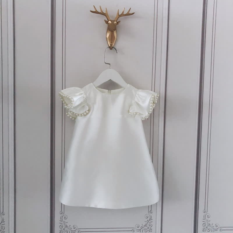 Satin Pearl Cap Sleeve Midi Dresses - image 9