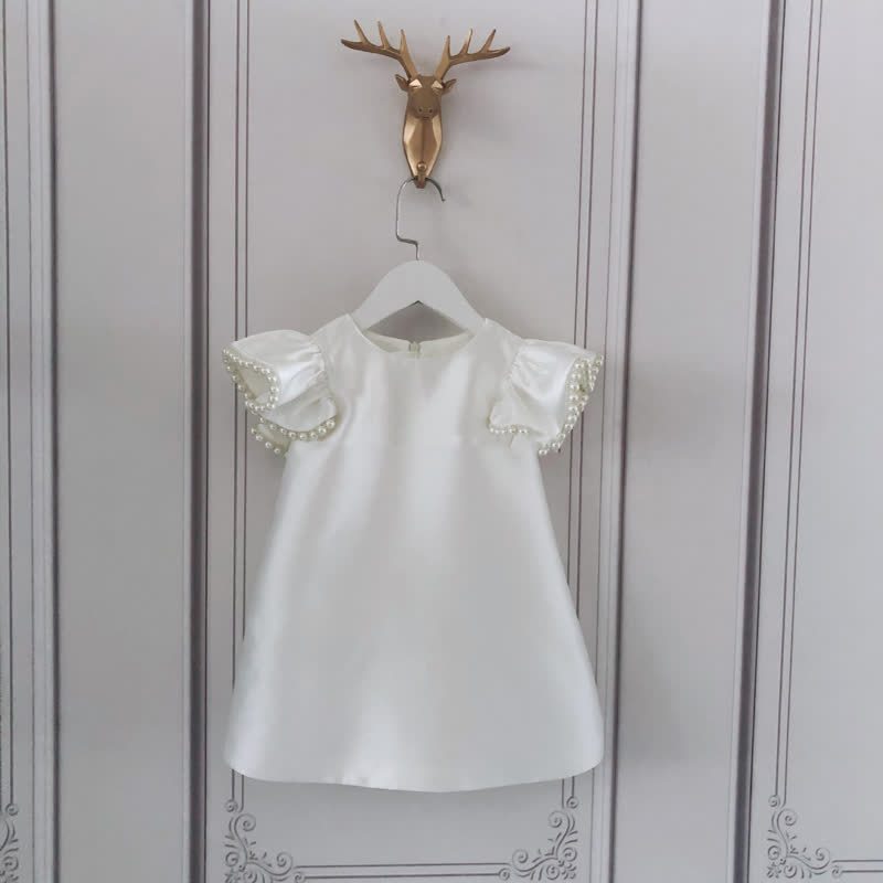 Satin Pearl Cap Sleeve Midi Dresses - image 9