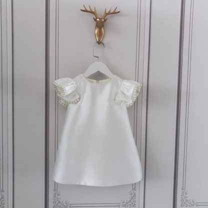 Satin Pearl Cap Sleeve Midi Dresses - image 9