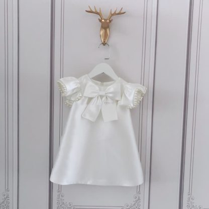 Satin Pearl Cap Sleeve Midi Dresses - image 7