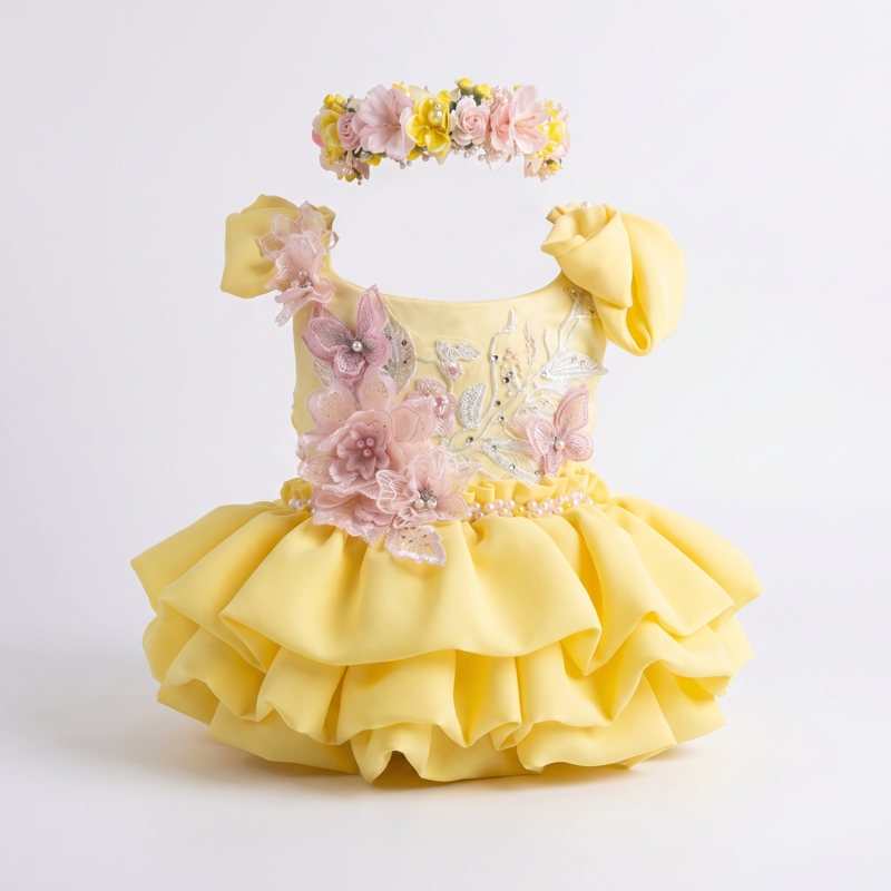 Soft Mesh Applique Cap Sleeve Short Dresses - image 3