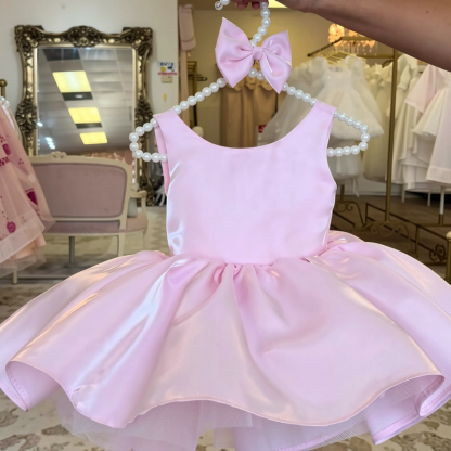 Liquid Satin Backless Bow Sleeveless Short Dresses - image 4