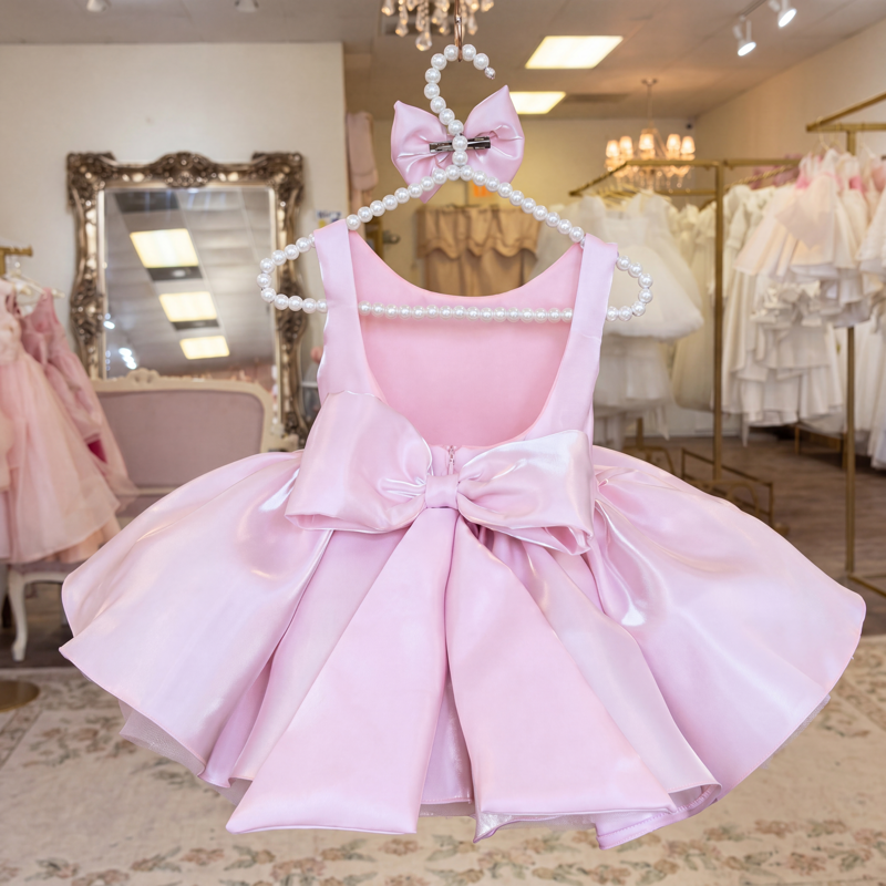 Liquid Satin Backless Bow Sleeveless Short Dresses - image 2