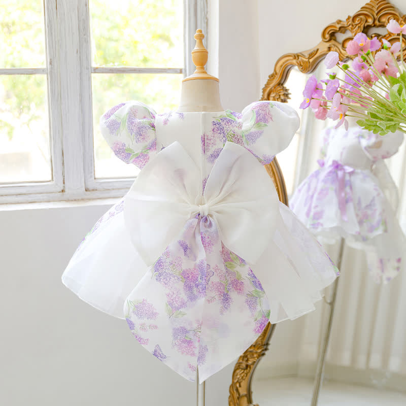 Organza Bow Short Sleeve Midi Dresses - image 3