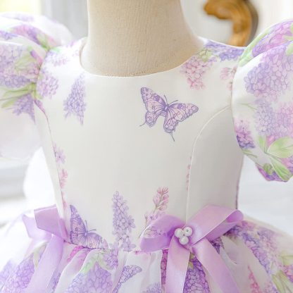 Organza Bow Short Sleeve Midi Dresses - image 5