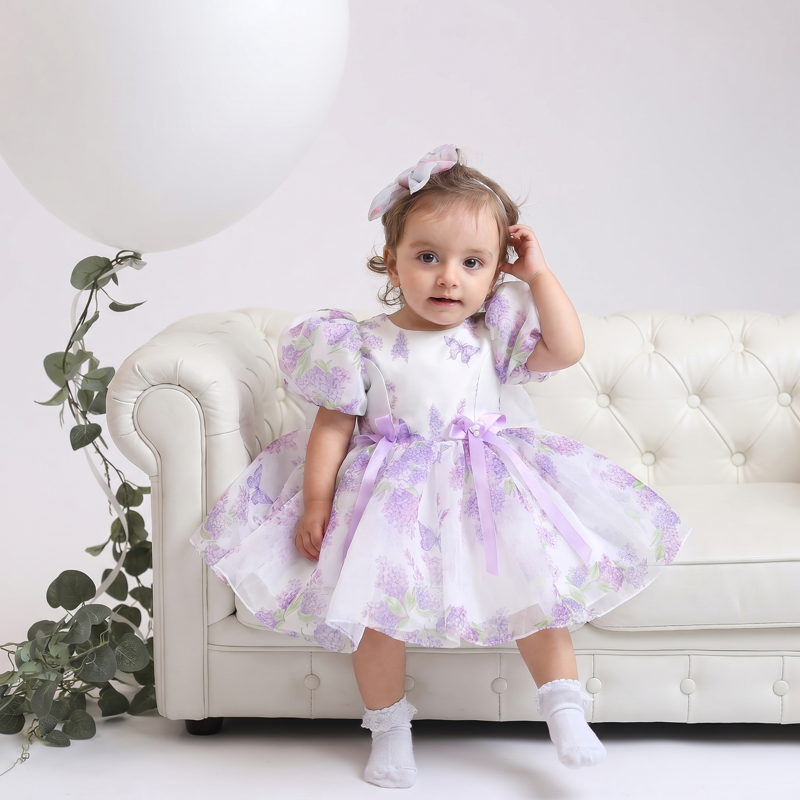 Organza Bow Short Sleeve Midi Dresses - image 2