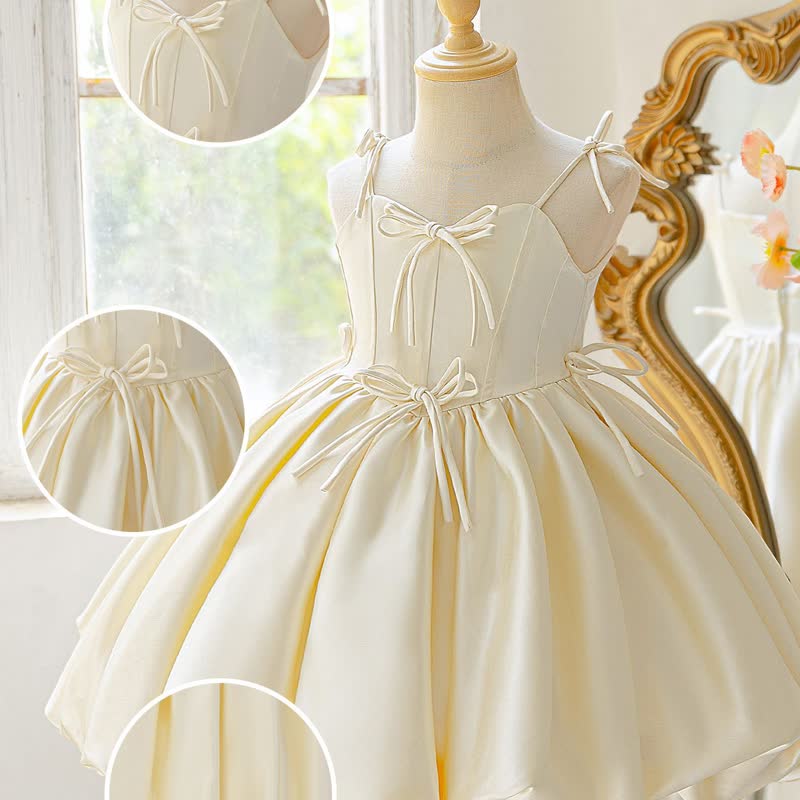 Satin Bow Sleeveless Midi Dresses - image 4