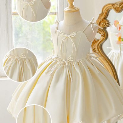 Satin Bow Sleeveless Midi Dresses - image 4