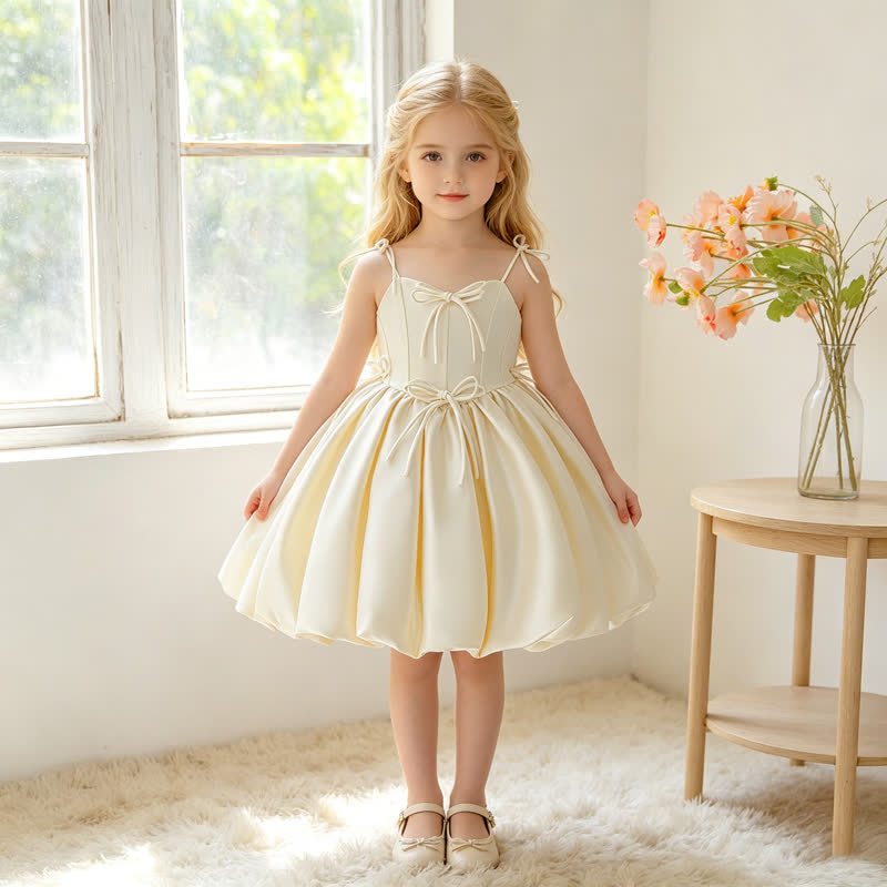 Satin Bow Sleeveless Midi Dresses - image 3