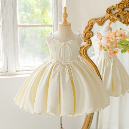 Satin Bow Sleeveless Midi Dresses - image 2
