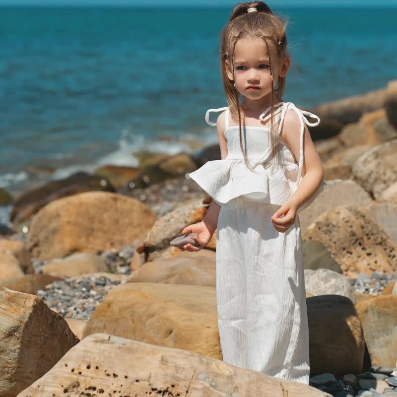 100% Cotton Knot Front Sleeveless Long Two-piece set - image 4