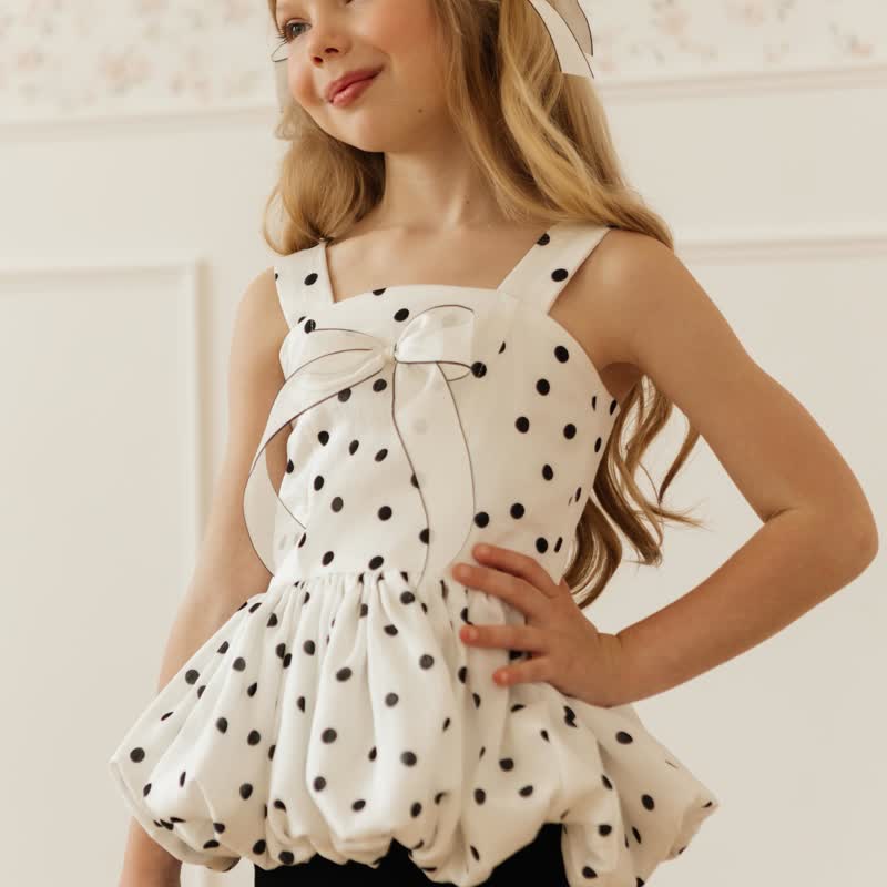 Chemical Fiber Blend Bow Sleeveless Regular Two-piece set - image 7