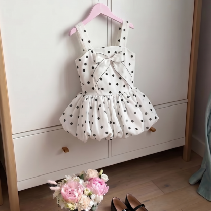 Chemical Fiber Blend Bow Sleeveless Regular Two-piece set - White Top - 8Y - image 6