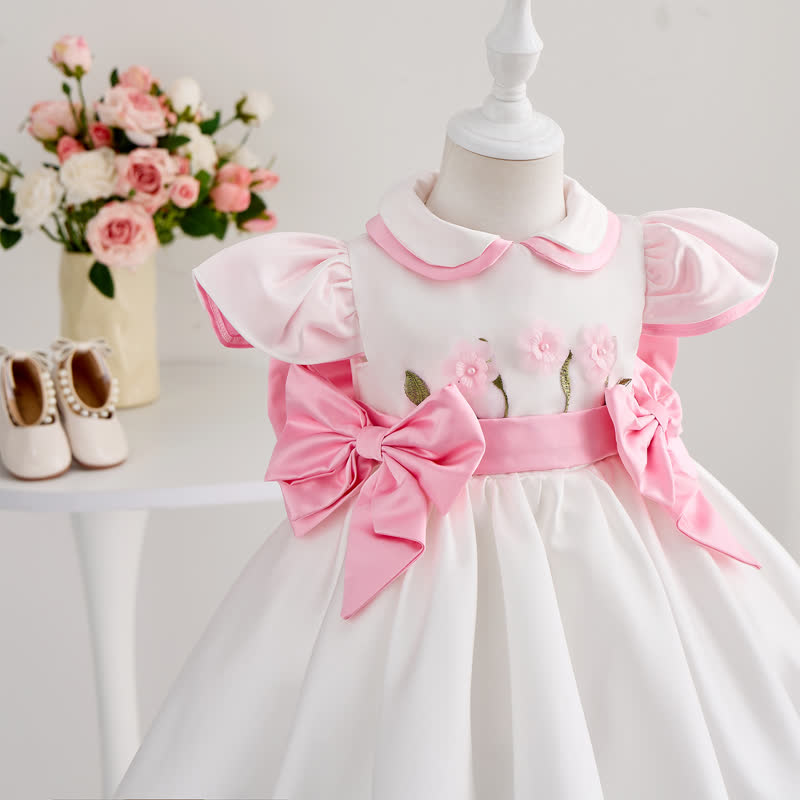 Satin Bow Cap Sleeve Midi Dresses - image 4
