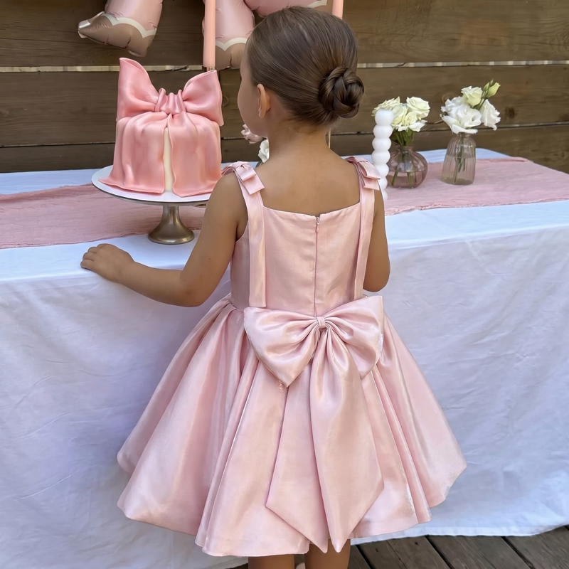 Chemical Fiber Blend Bow Sleeveless Midi Dresses - image 3