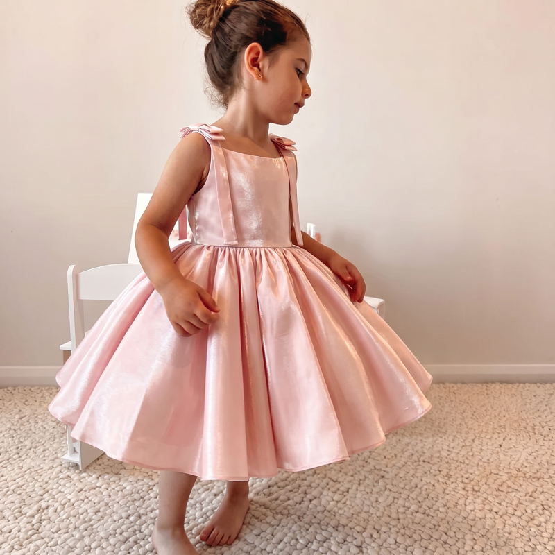 Chemical Fiber Blend Bow Sleeveless Midi Dresses - image 4