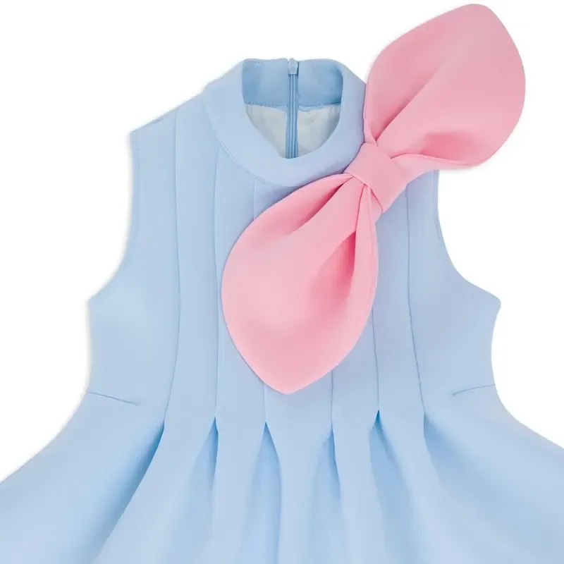 SCUBA KNIT Bow Sleeveless Short Dresses - image 3