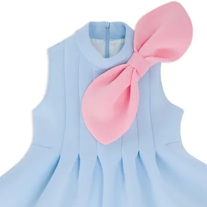 SCUBA KNIT Bow Sleeveless Short Dresses - image 3