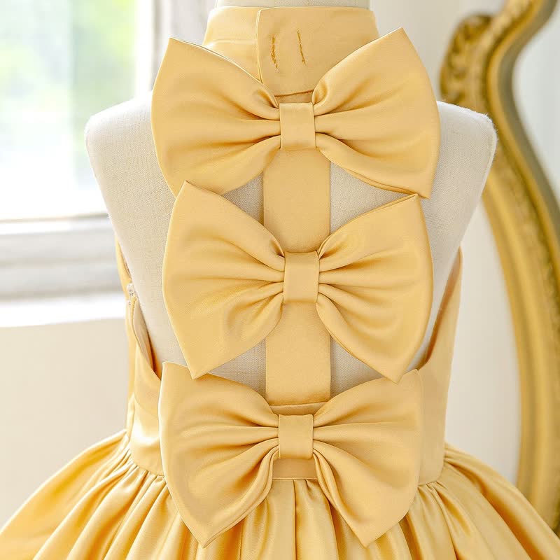 Satin Bow Backless Sleeveless Short Dresses - image 21