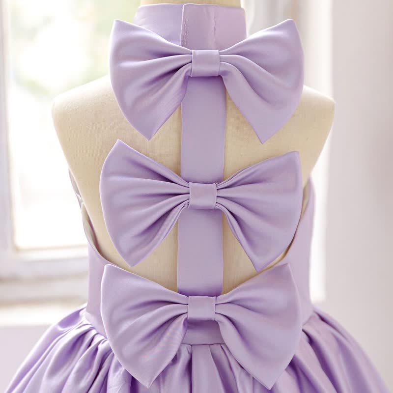 Satin Bow Backless Sleeveless Short Dresses - image 14