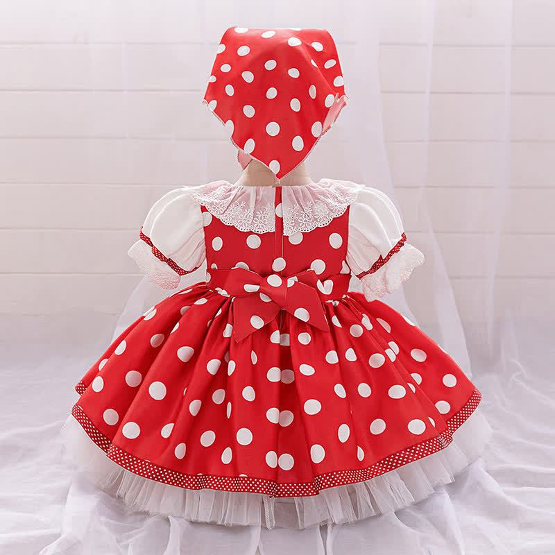 Satin Lace Edge Fluffy Short Sleeve Short Dresses With Headscarf - image 4
