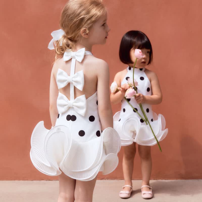 SCUBA KNIT Bow Sleeveless Short Dresses - image 10