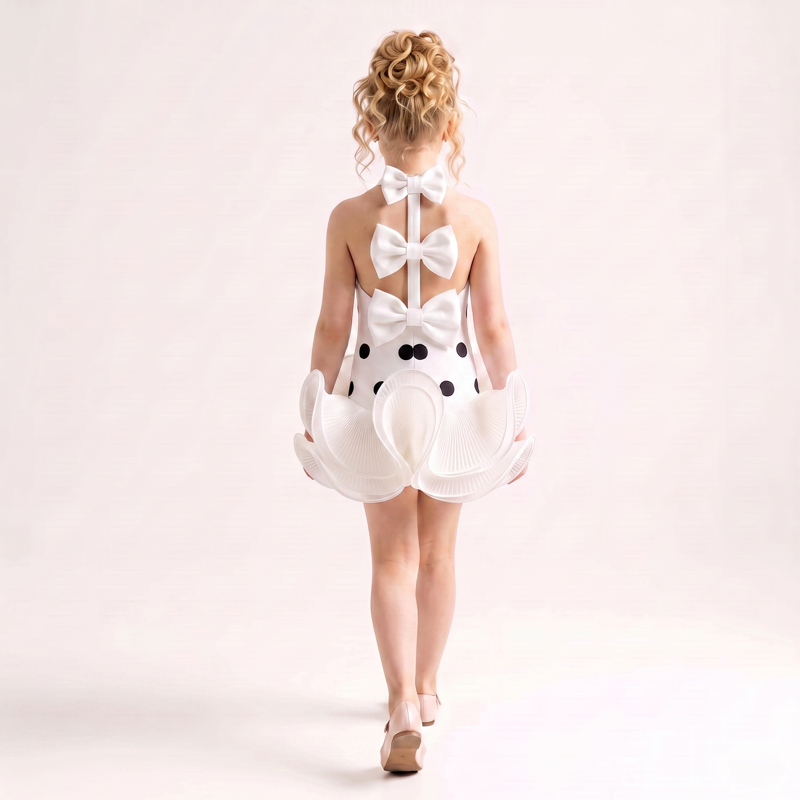 SCUBA KNIT Bow Sleeveless Short Dresses - image 5