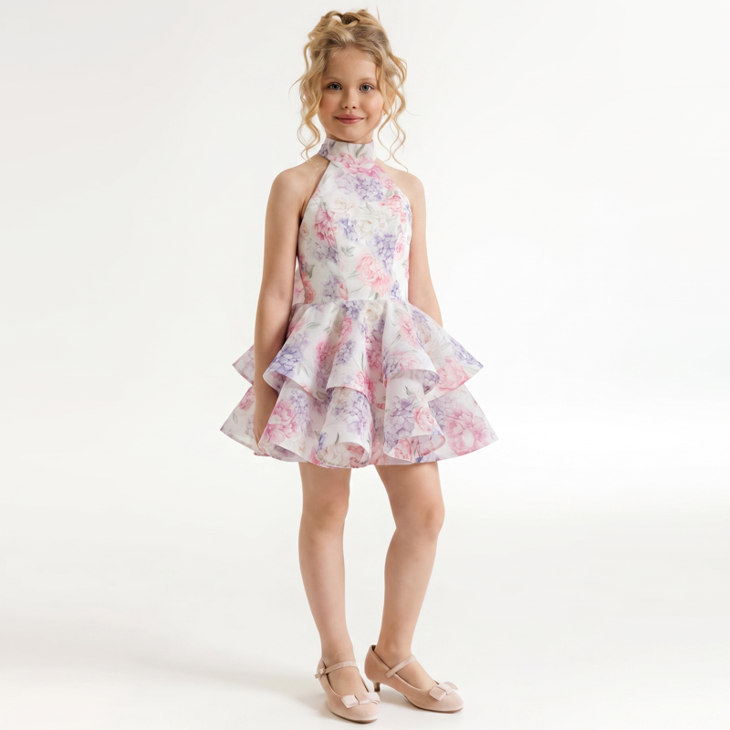 Chemical Fiber Blend Bow Short Sleeve Midi Dresses - image 3