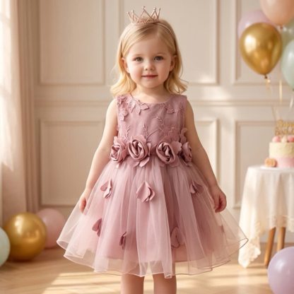 Silk Fabrics Rosette Sleeveless Short Dresses - image 13