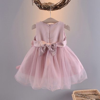 Silk Fabrics Rosette Sleeveless Short Dresses - image 10