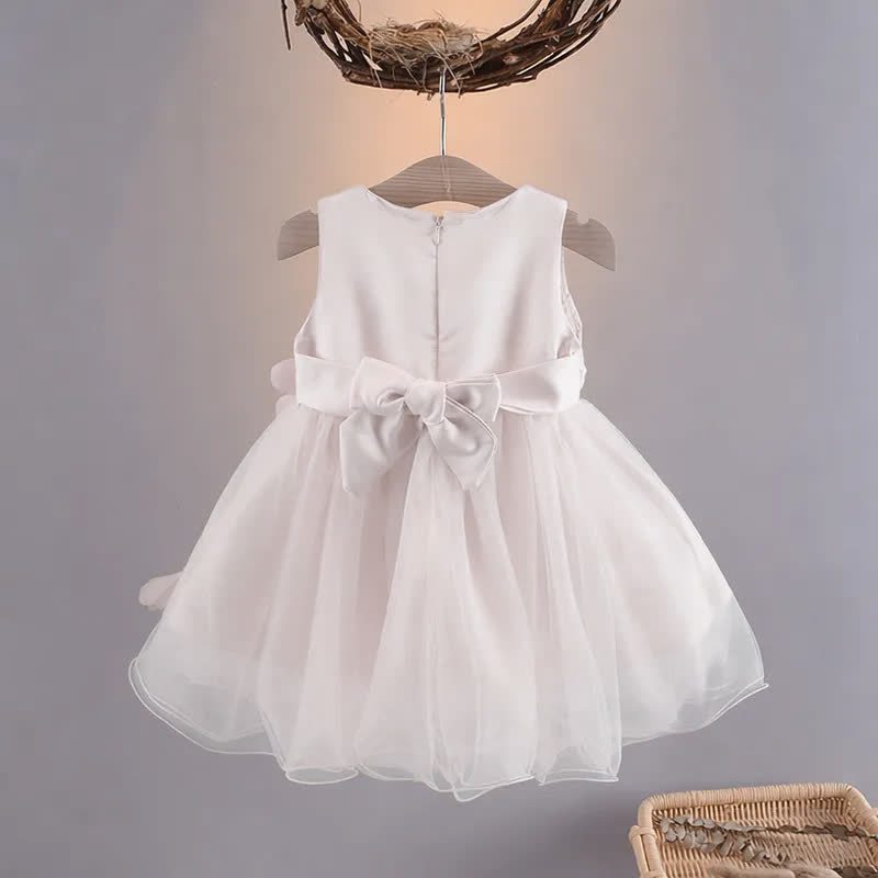 Silk Fabrics Rosette Sleeveless Short Dresses - image 3