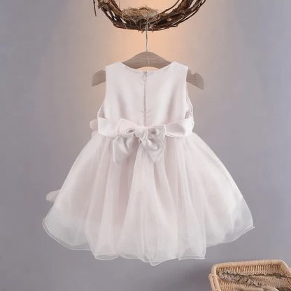 Silk Fabrics Rosette Sleeveless Short Dresses - image 3