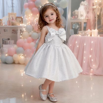Silk-blend Bow Sleeveless Short Dresses - image 4