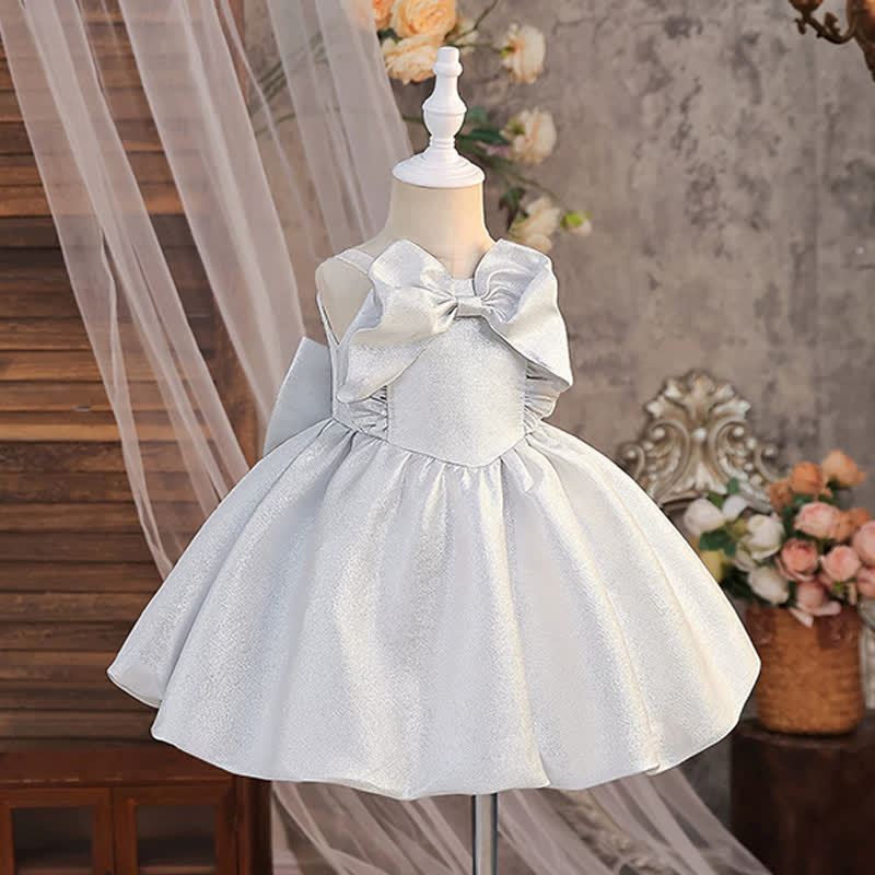 Silk-blend Bow Sleeveless Short Dresses - image 2