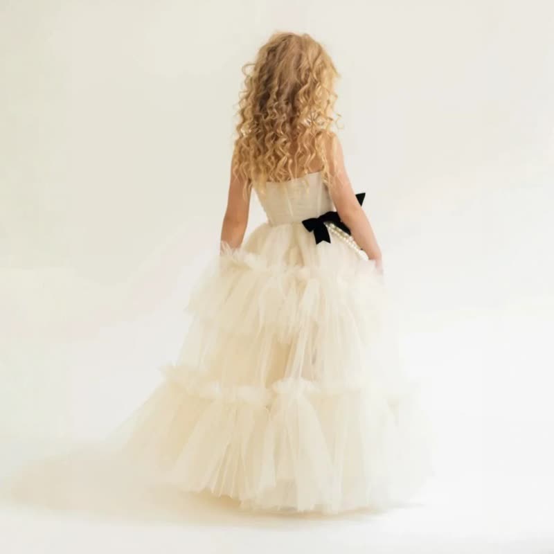 Mesh Bow Imitation Pearls  Ruched Gathered Sleeveless Maxi Dresses - image 3