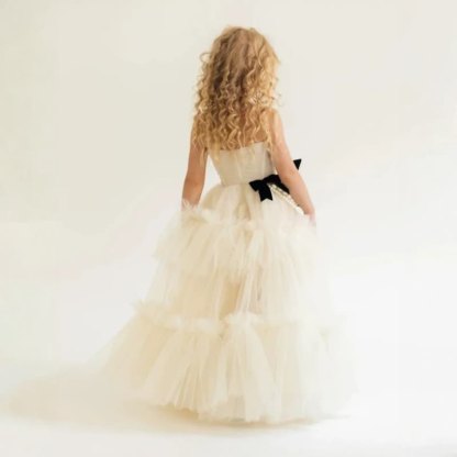 Mesh Bow Imitation Pearls  Ruched Gathered Sleeveless Maxi Dresses - image 3