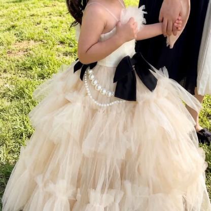 Mesh Bow Imitation Pearls  Ruched Gathered Sleeveless Maxi Dresses - image 7