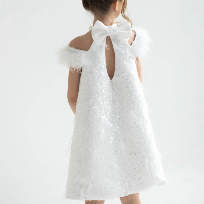 Mesh Feather-trimmed Sleeveless Midi Dresses - image 2