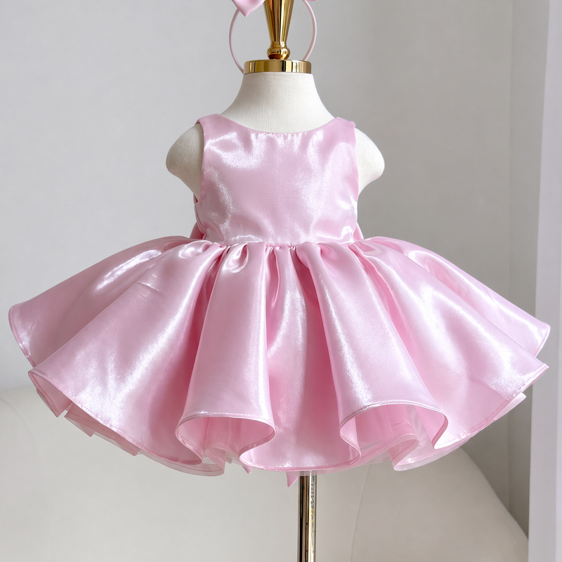 Liquid Satin Backless Bow Sleeveless Short Dresses - image 2