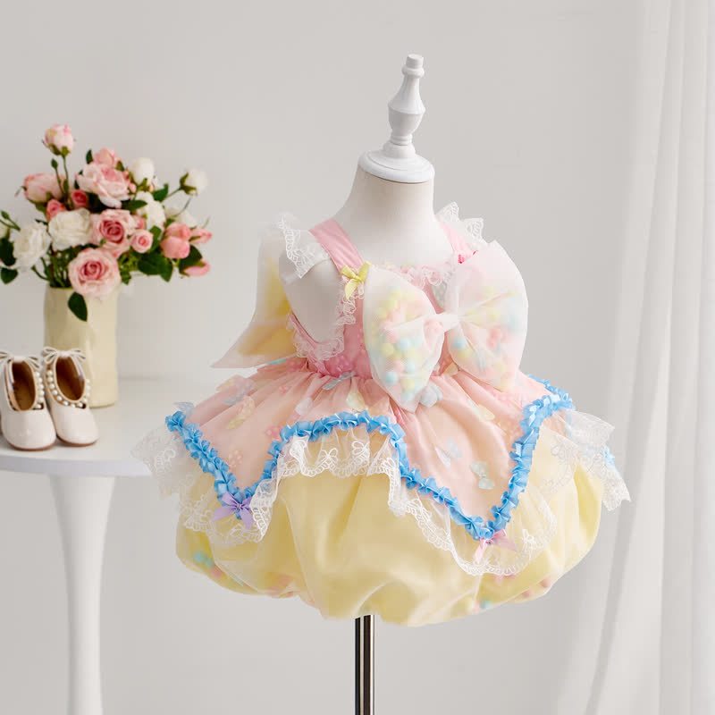 Chemical Fiber Blend Bow Sleeveless Short Dresses - image 2