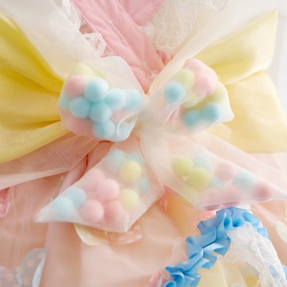 Chemical Fiber Blend Bow Sleeveless Short Dresses - image 8