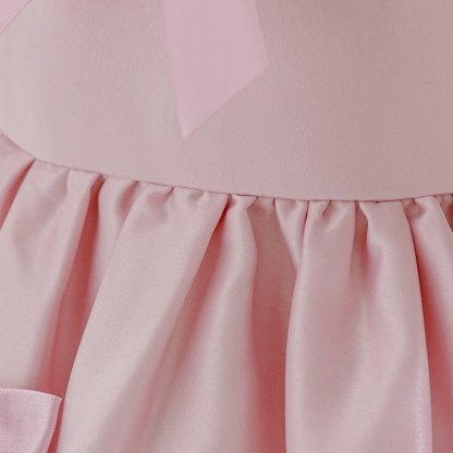 Satin Bow Short Sleeve Midi Dresses - image 6