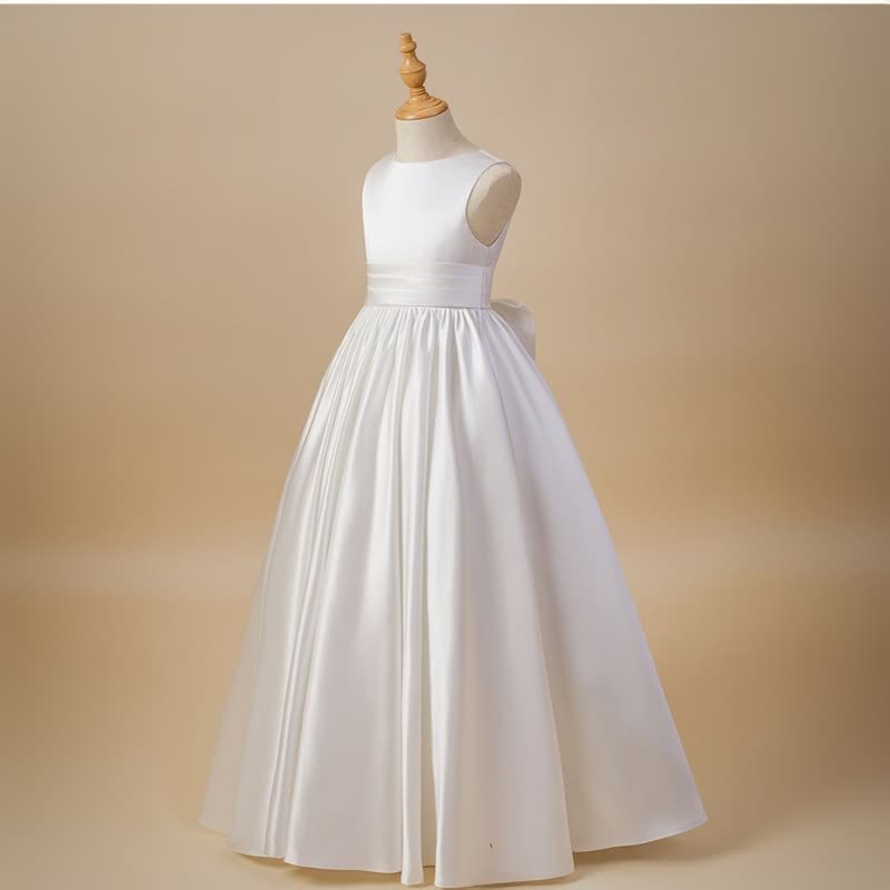 Satin Bow Sleeveless Maxi Dresses - image 2