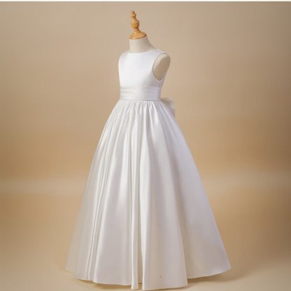 Satin Bow Sleeveless Maxi Dresses - image 2