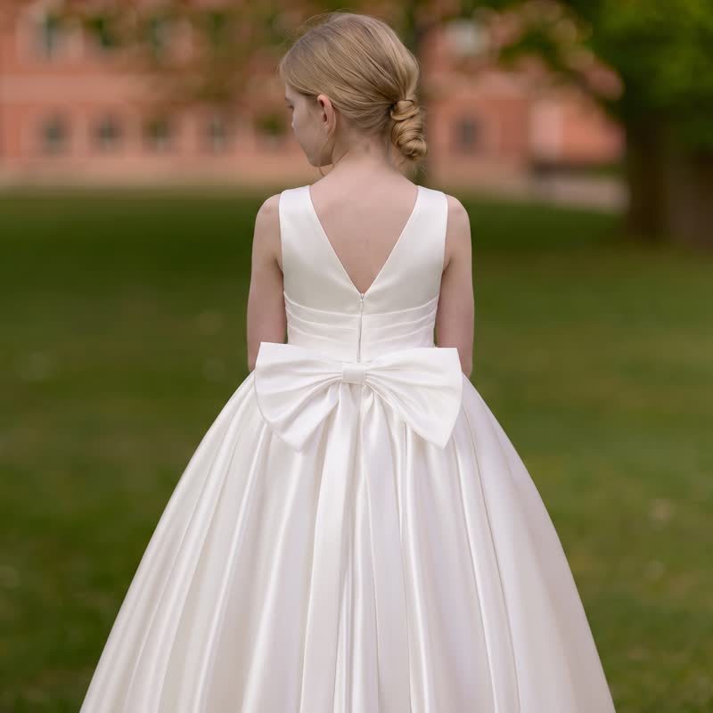 Satin Bow Sleeveless Maxi Dresses - image 8