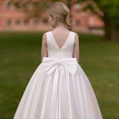 Satin Bow Sleeveless Maxi Dresses - image 8