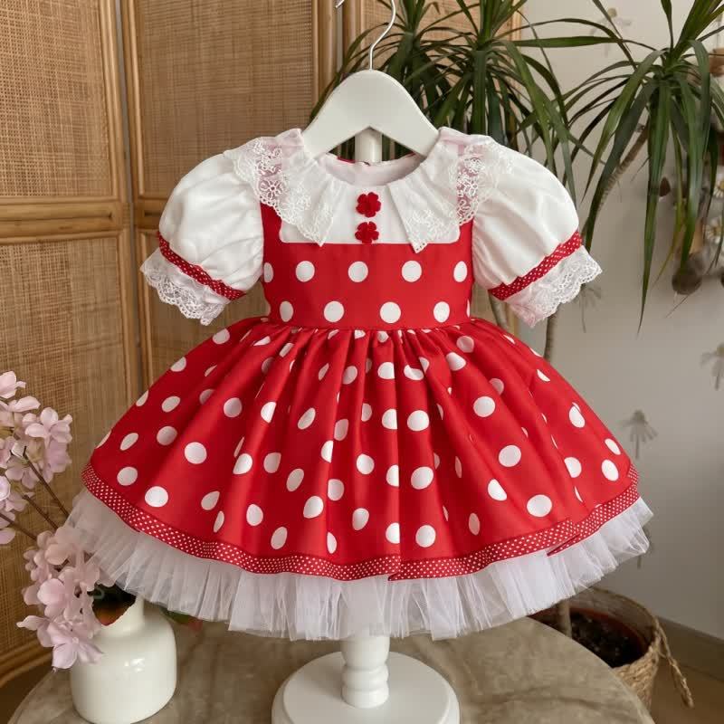 Satin Lace Edge Fluffy Short Sleeve Short Dresses With Headscarf - image 2