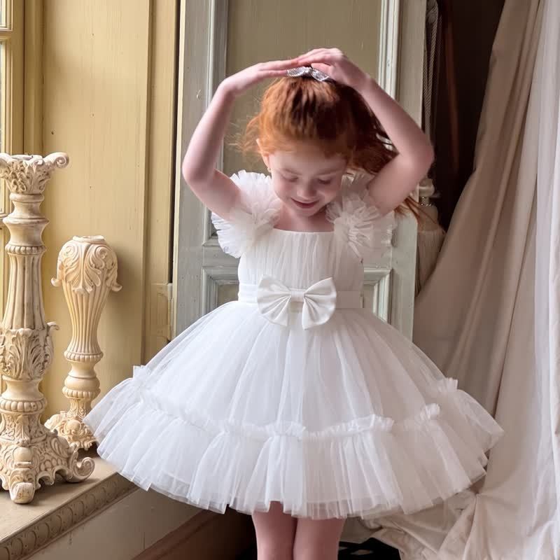 Mesh Bow Sleeveless Short Dresses - image 2